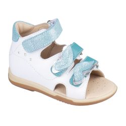 TW-140 (цв.18-бело-бирюзовый) Туфли (откр.нос,натур.кожа)