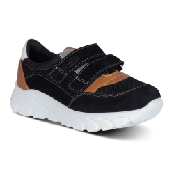 TW-439 (цв.12-черный/охра) Полуботинки (Два ремня на велкро)