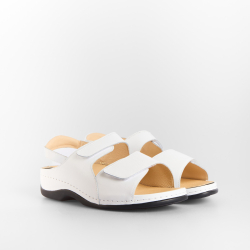 DTD-003 (цв.1-белый) Туфли летние открытые (Ремень на велкро/встроенная резинка)