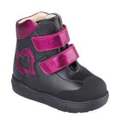 TW-525 (цв.2-черно-малиновый, 27) Ботинки (станд.задн., натур.мех, съемн.стелька)