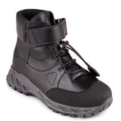 TW-560 (цв.3-черный) Ботинки (велкро+ шнурки)