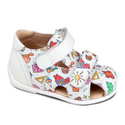 TW-232 (цв.22-белый/принт, 20) Туфли (закр.нос,натур.кожа)